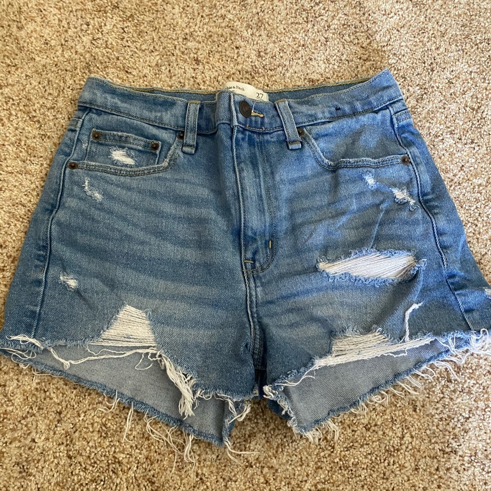 Abercrombie & Fitch High Rise Denim Shorts